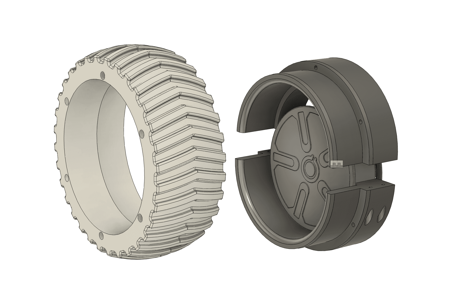 All-Terrain TPU Over-Tire for a Rover