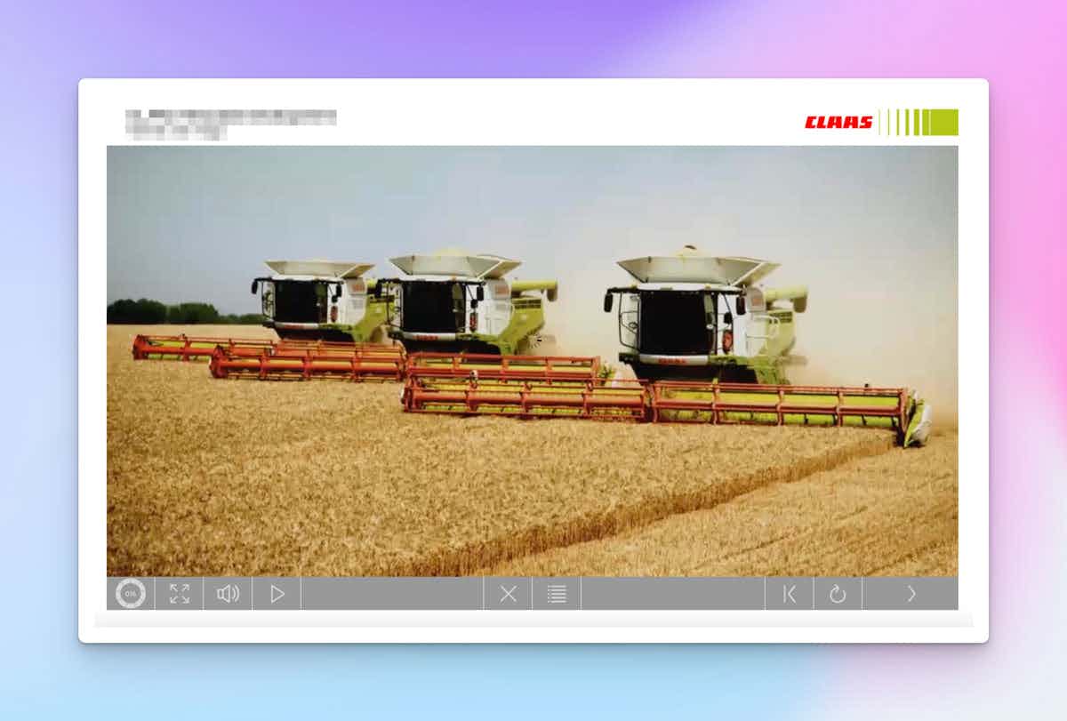 Creating Interactive E-Learning for Claas Harvesters