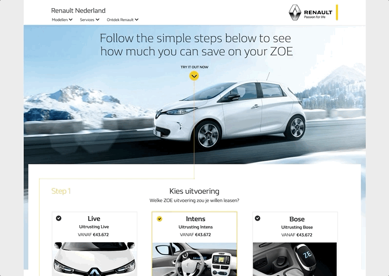 Renault boosts ZOE leasing with web & mobile app