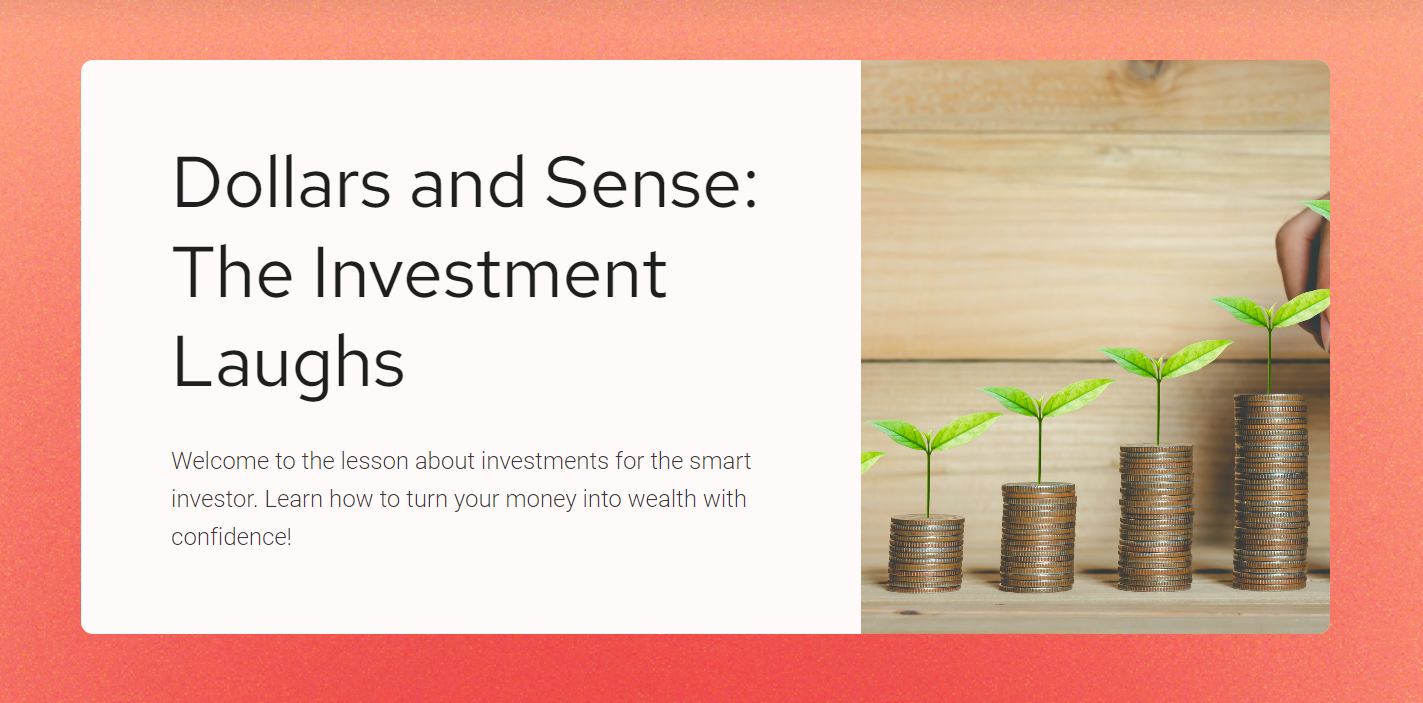 Lesson plan - Dollars and Sense: The Investment Laughs