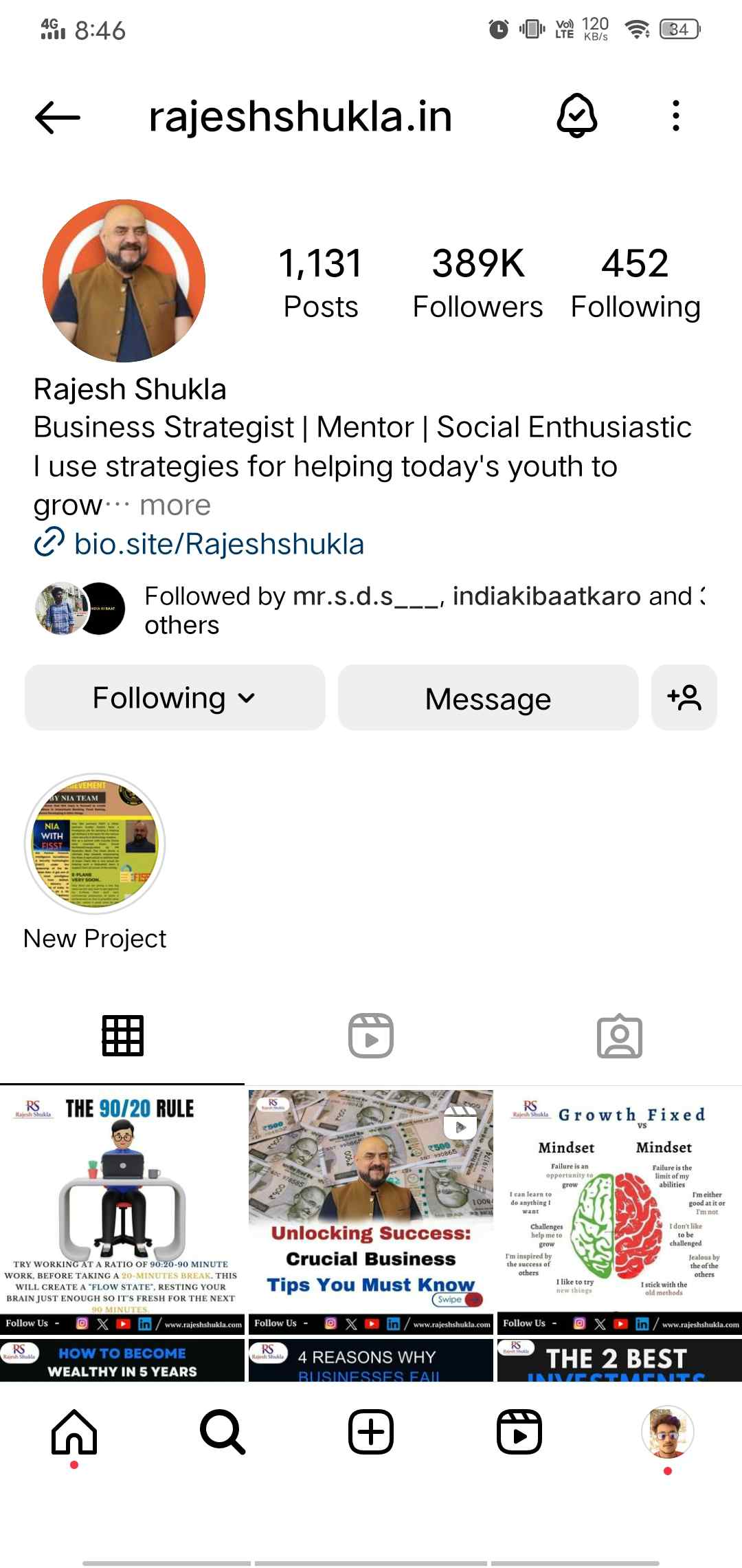 Handling Instagram of Rajesh Shukla 