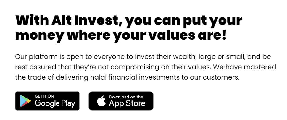 Altinvest- Shariah  Compliant Non-Interest-Based  Investments App