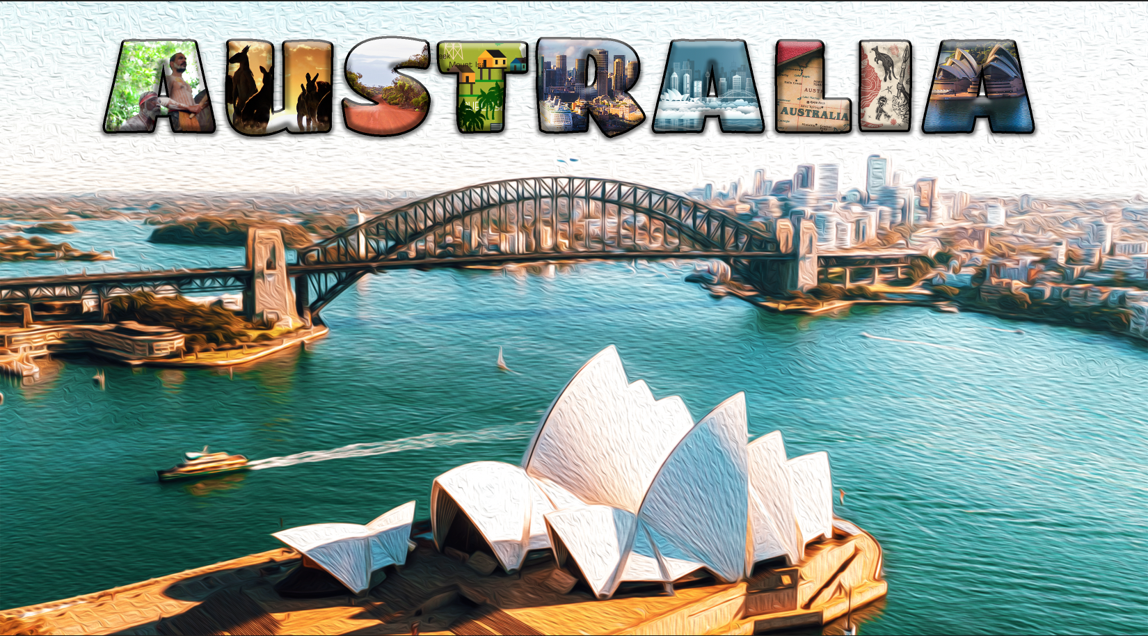 Australian-themed Image Design: Iconic Landmarks & Creative Typography