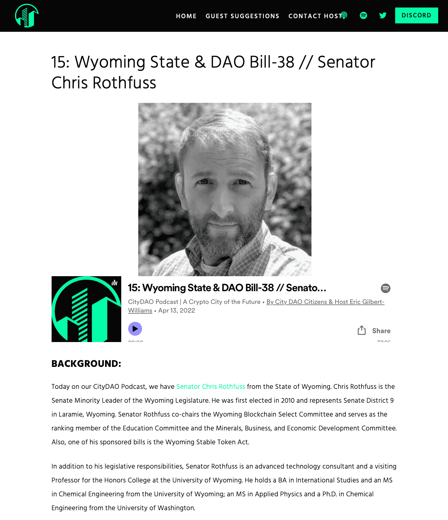 CityDAO Podcast & Media Representation